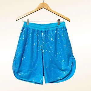 Nichole Lynel Women's Sequin Dolphin Shorts Size Small Glam Rave Futuristic